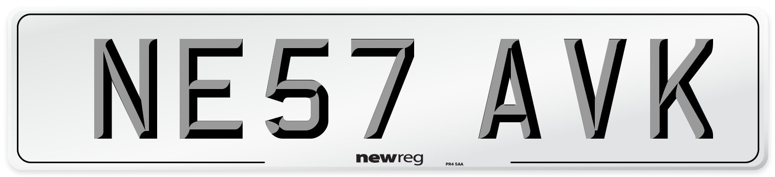 NE57 AVK Number Plate from New Reg
